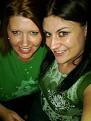 Me with black hair and my best friend on St. Patrick's Day.